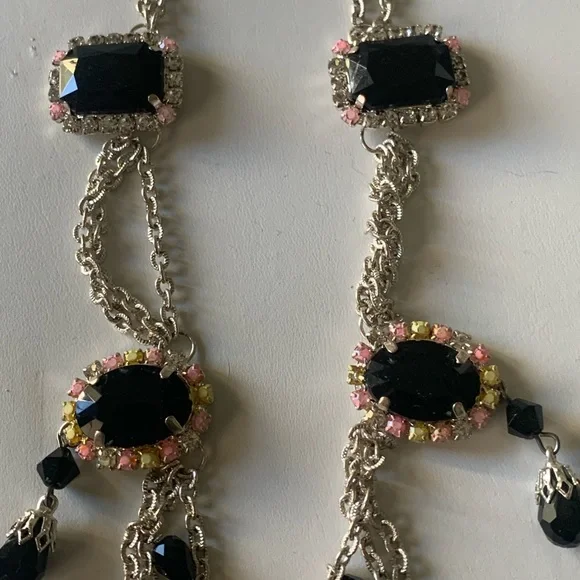 Necklace and earring set black and yellow - Picture 6 of 16